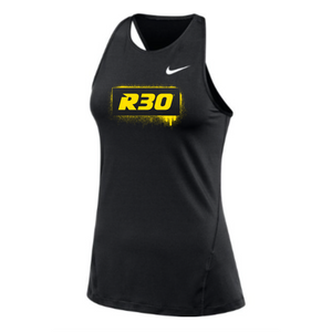 MOSSA Nike Women's All Over Mesh Tank (black) - R30 Graffiti Logo