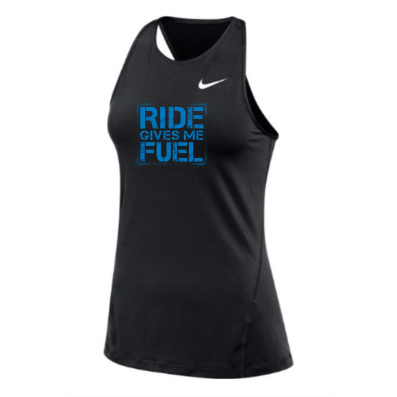 MOSSA Nike Women's All Over Mesh Tank (black) - Ride Stencil GIVES ME Logo