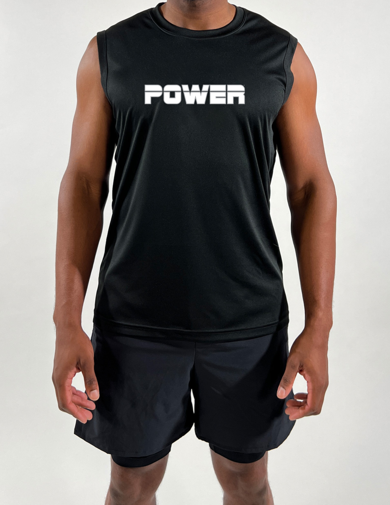 POWER Mens Sleeveless Tank- Black