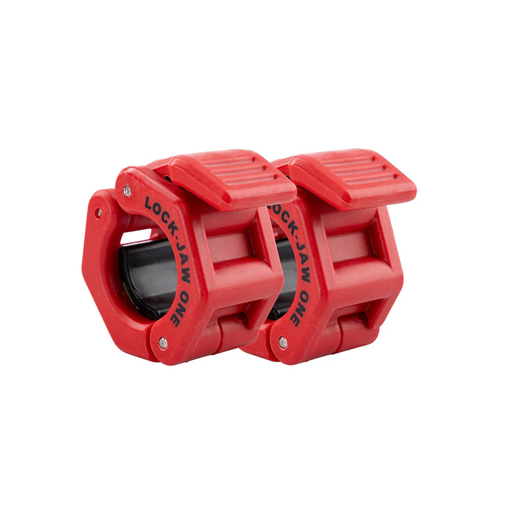Standard 1 Inch Lock-Jaw Barbell Collar (Sold in Set of 2) Red