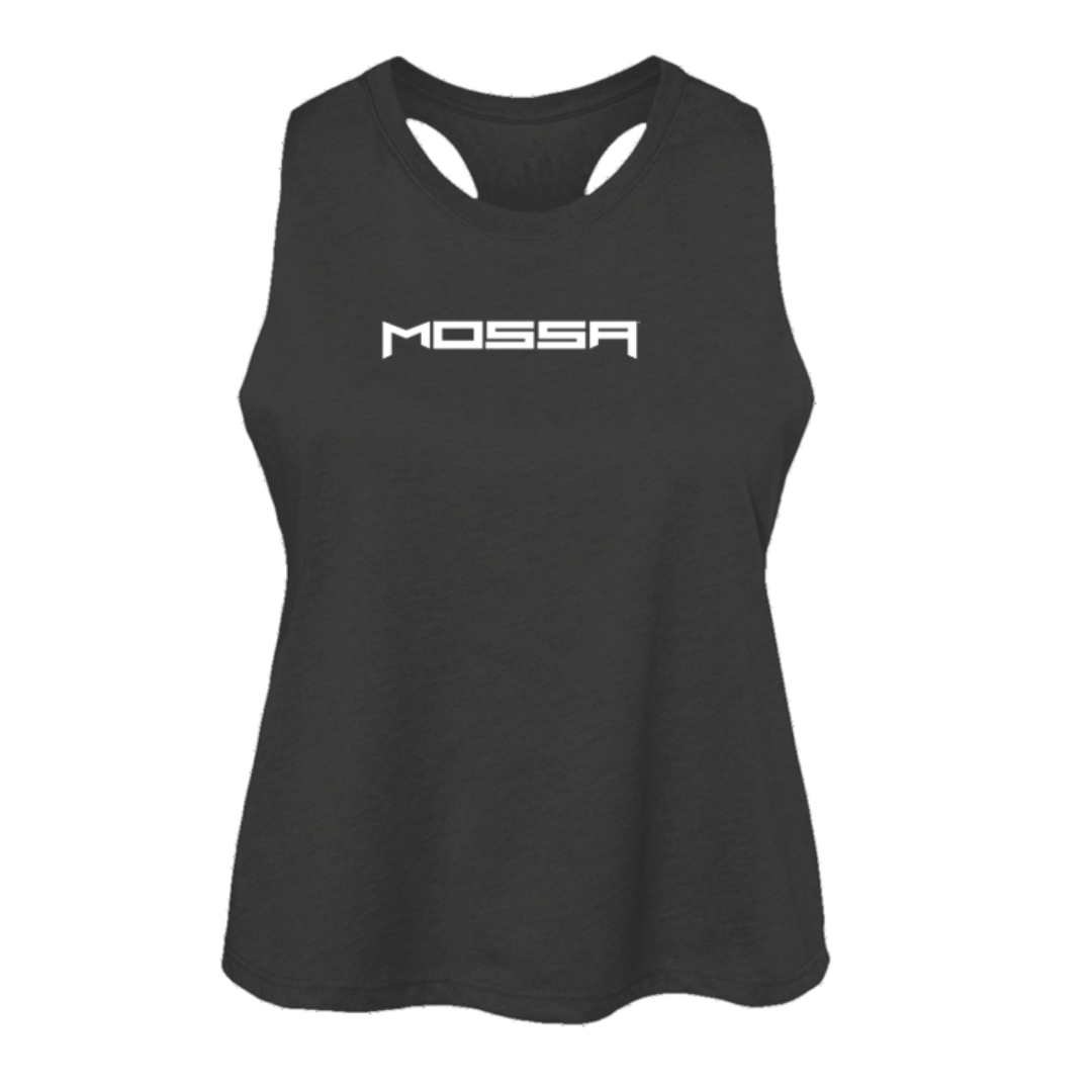 MOSSA Logo Womens Racerback Cropped Tank