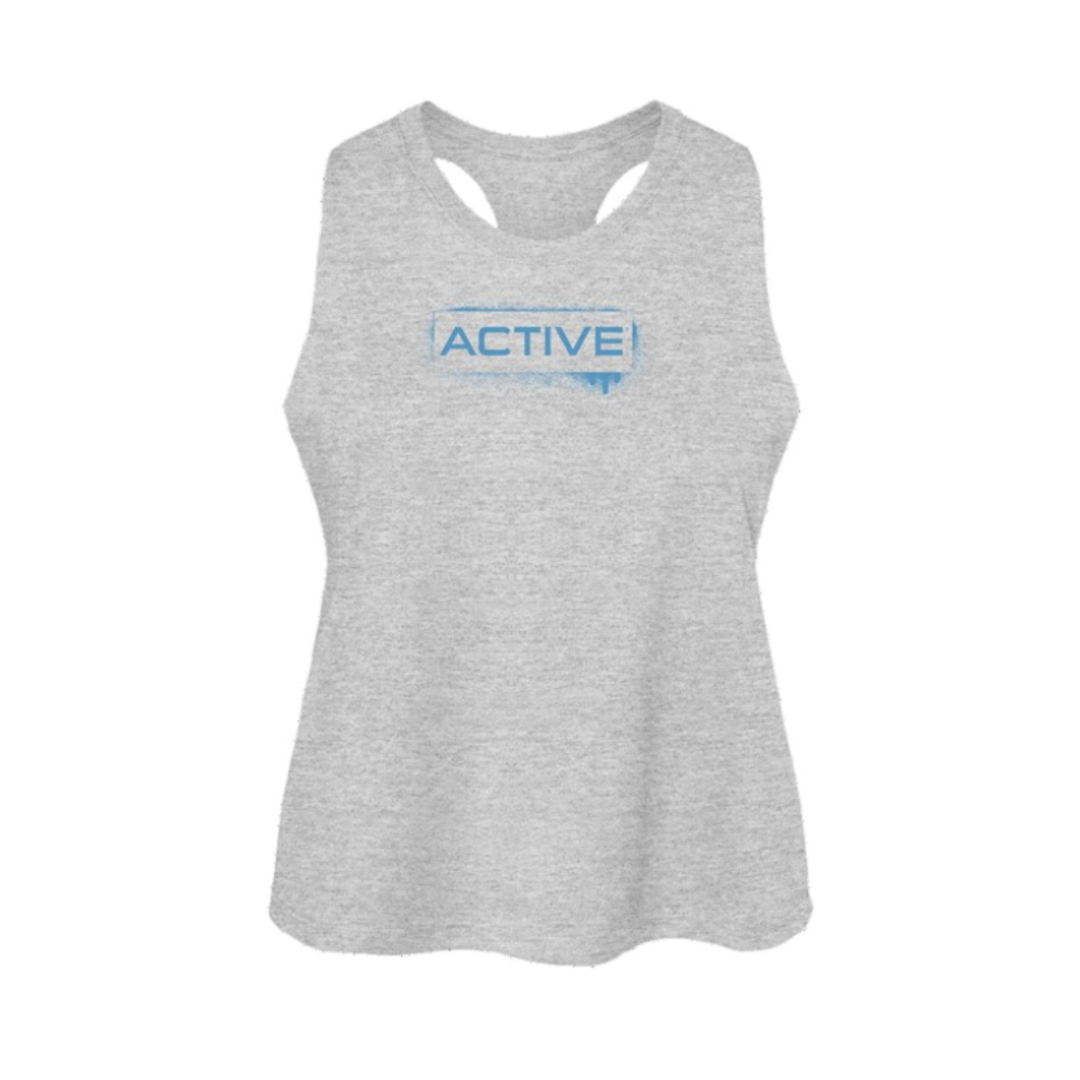 Active Graffiti Logo Women's Racerback Cropped Tank