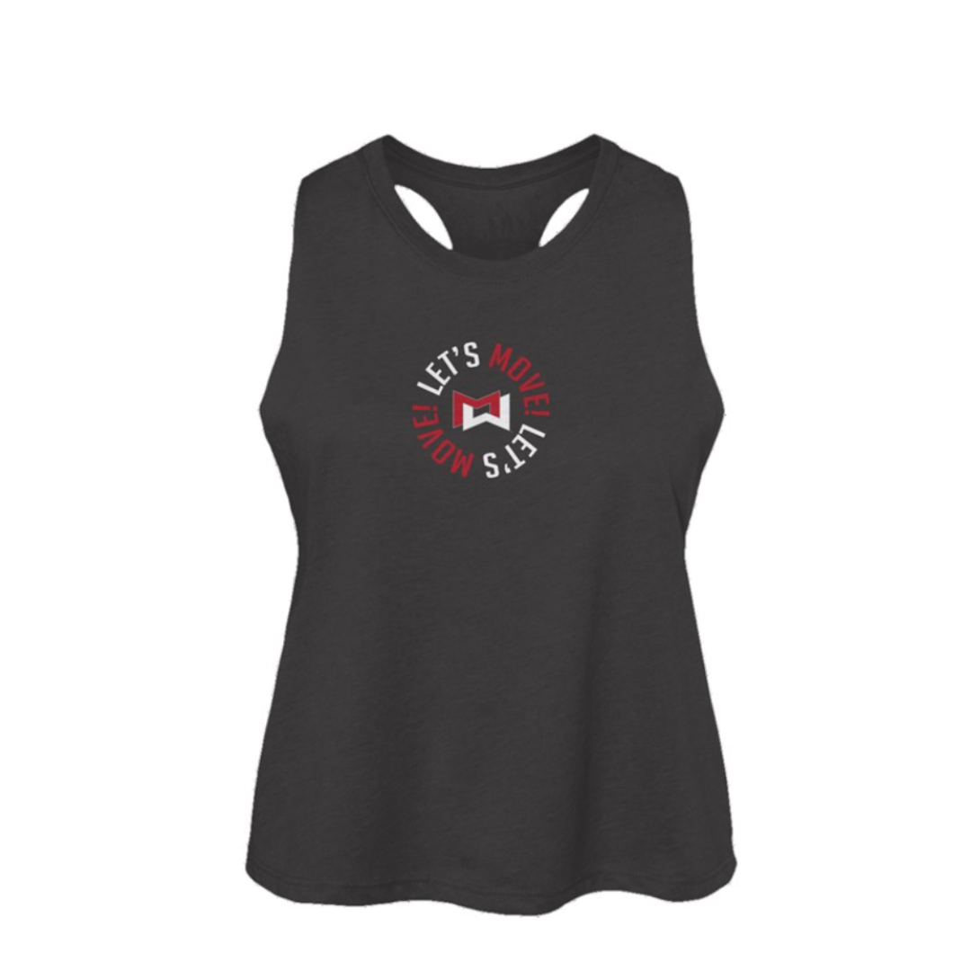 Power Let's Move Circle Logo Women's Racerback Cropped Tank