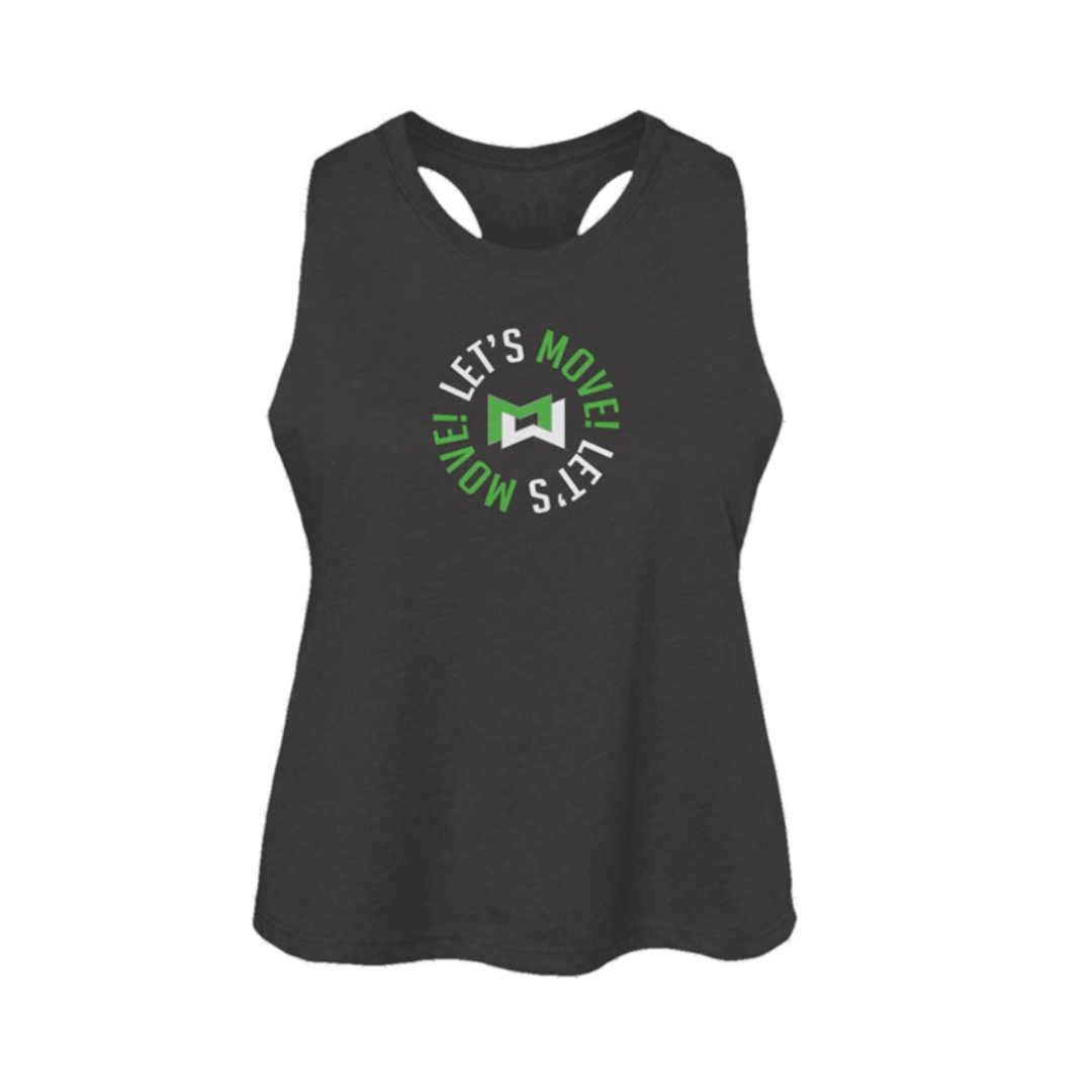 Centergy Let's Move Circle Logo Women's Racerback Cropped Tank