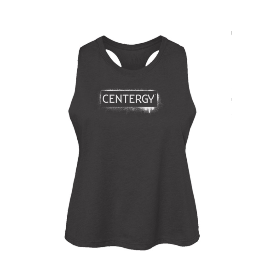 Centergy Graffiti Logo Women's Racerback Cropped Tank