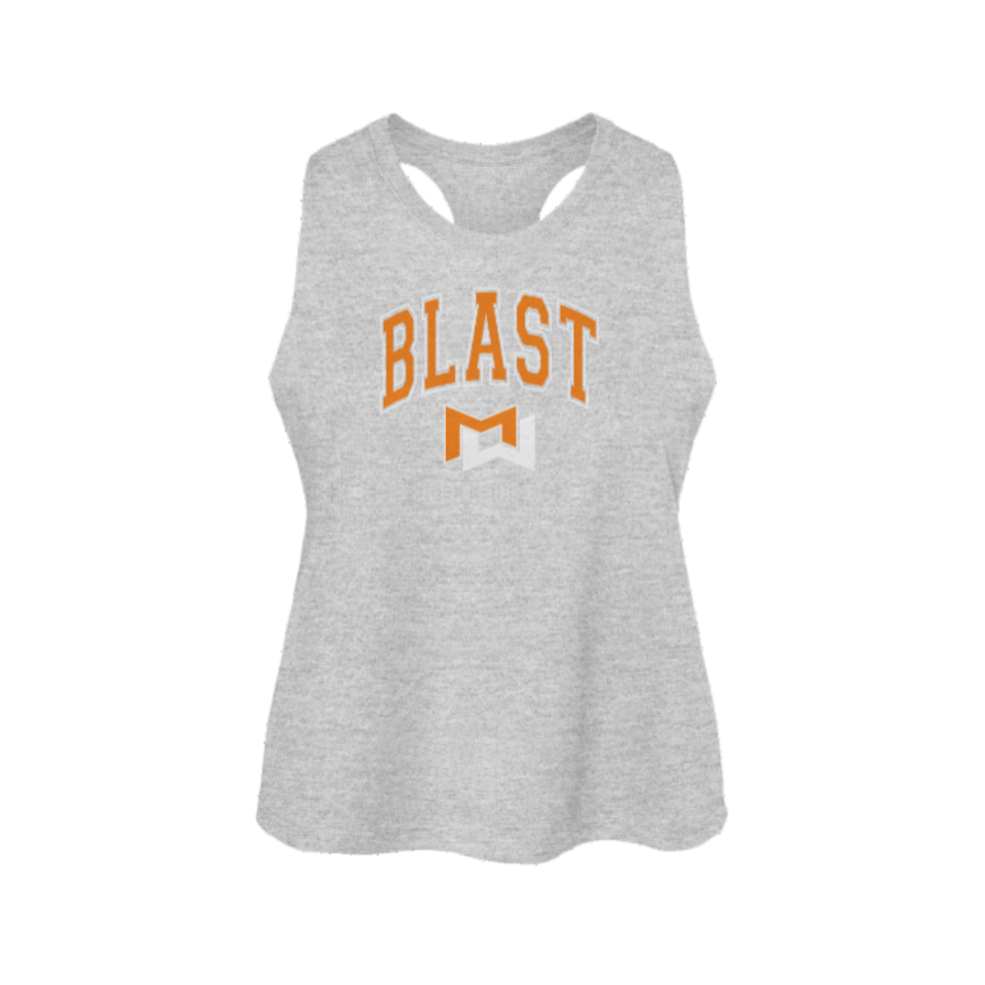 Group Blast Collegiate Women's Racerback Cropped Tank