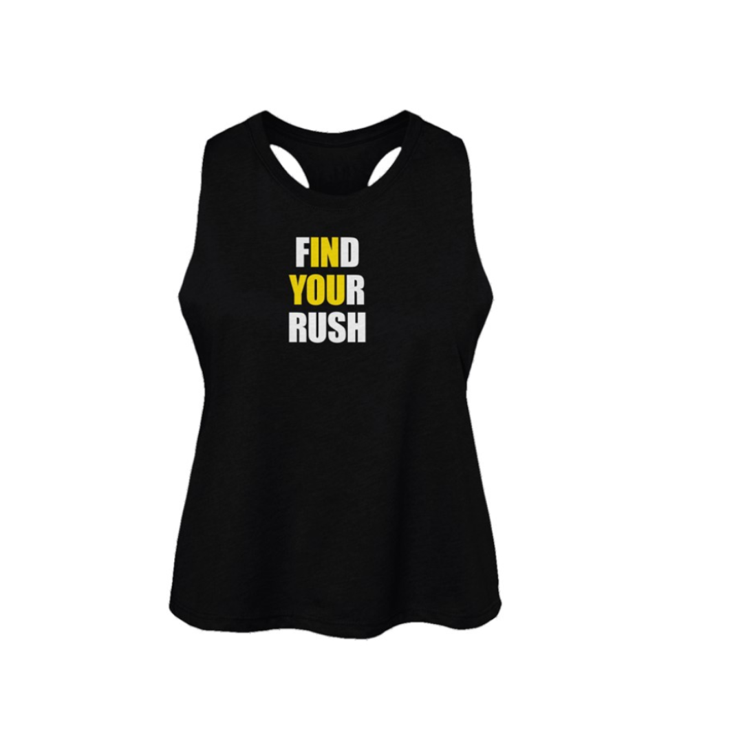 Find Your Rush R30 Womens Racerback Cropped Tank