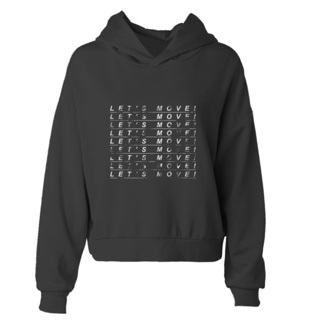 MOSSA Let's Move Vintage Logo Pullover Fleece Hoodie