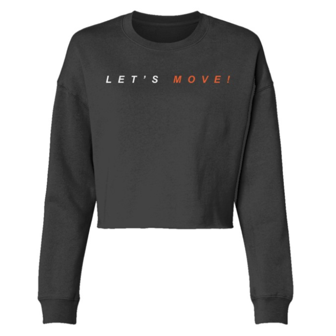 MOSSA Let's Move Womens Cropped Crewneck Sweatshirt