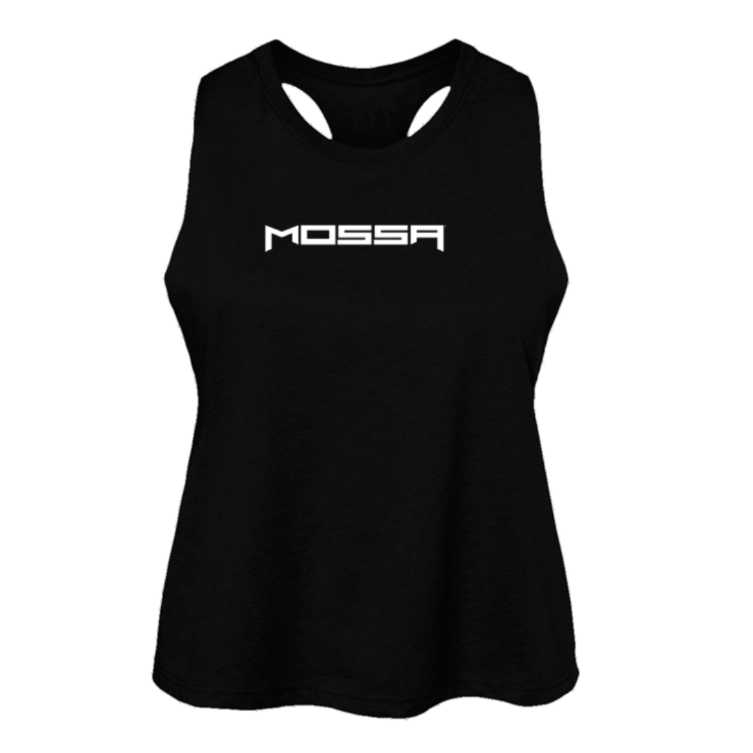 MOSSA Logo Womens Racerback Cropped Tank