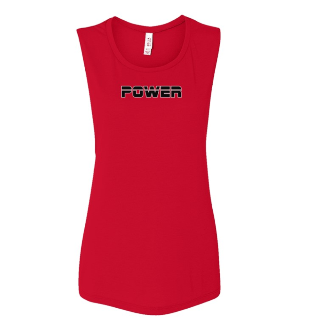 POWER Womens Flowy Muscle Tank- Red
