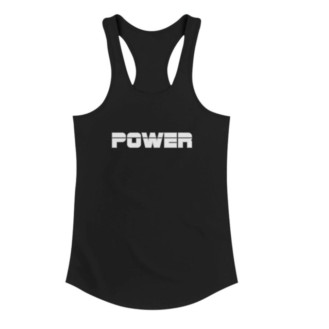 POWER Womens Racerback Tank- Black