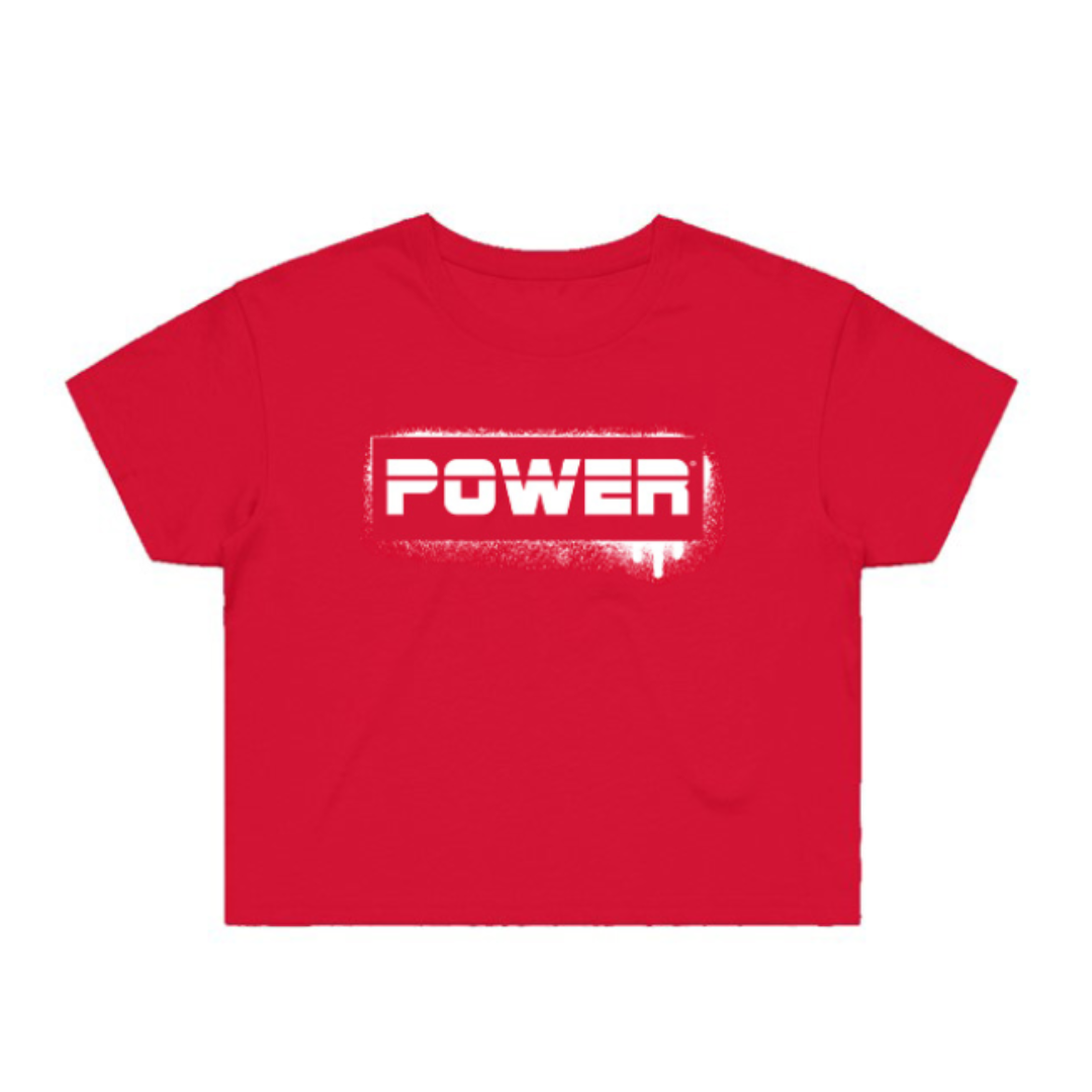 Graffiti POWER Cropped Tee- Red