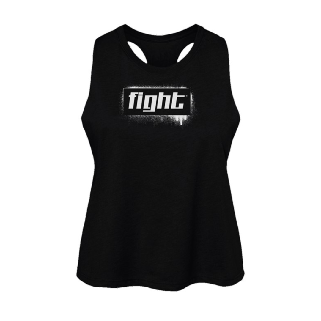 Graffiti Fight Women's Racerback Cropped Tank