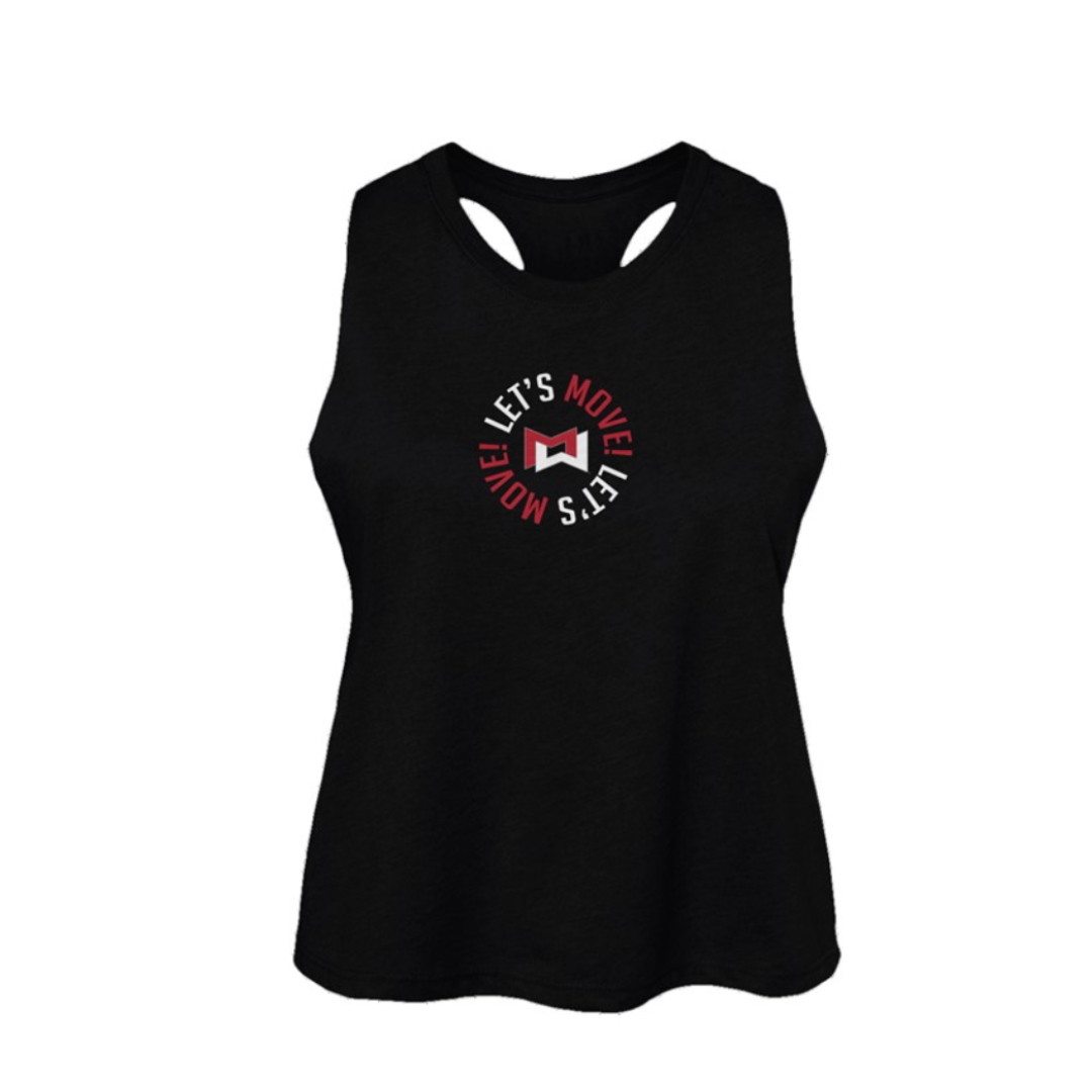 Power Let's Move Circle Logo Women's Racerback Cropped Tank