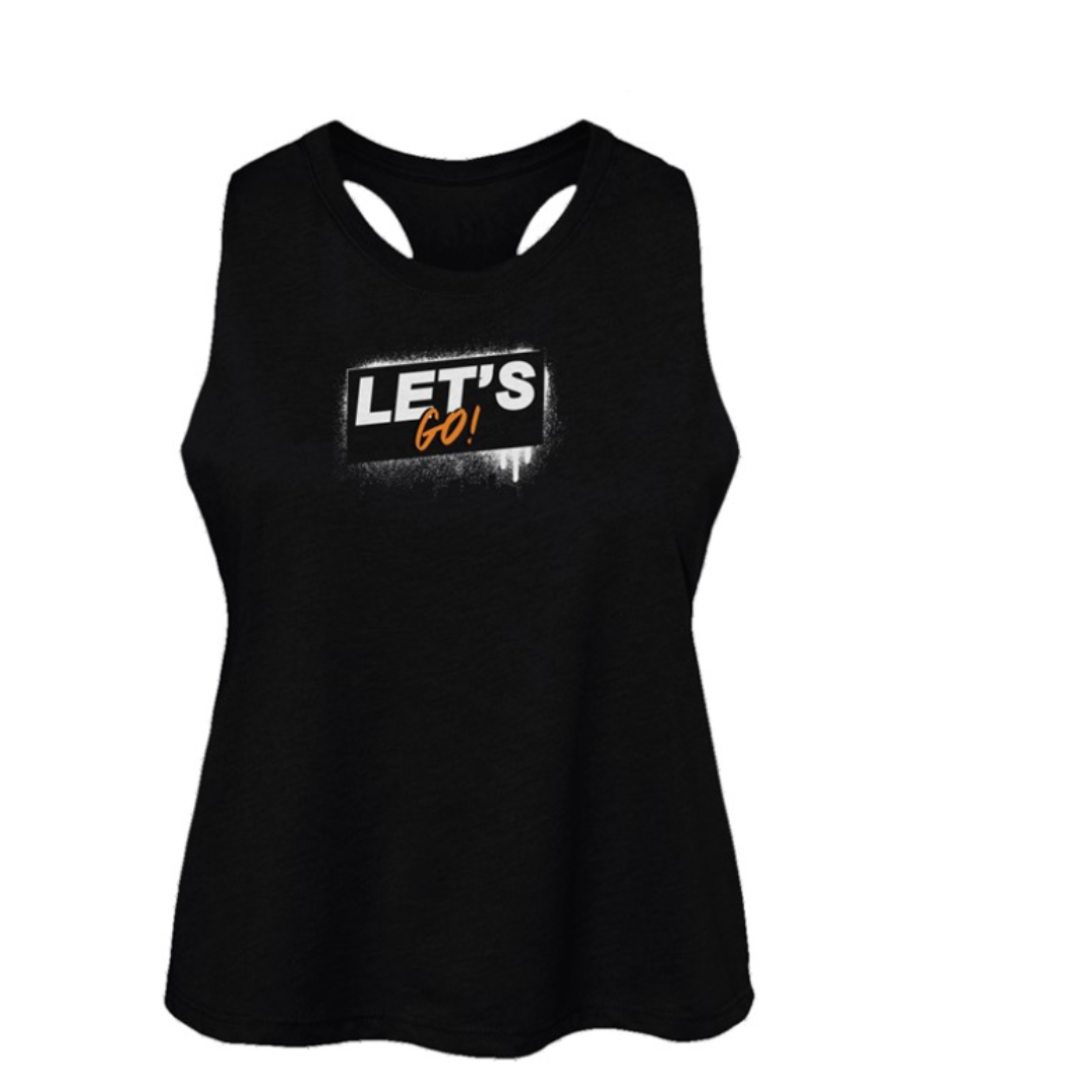Let's Go Group Blast Women's Racerback Cropped Tank