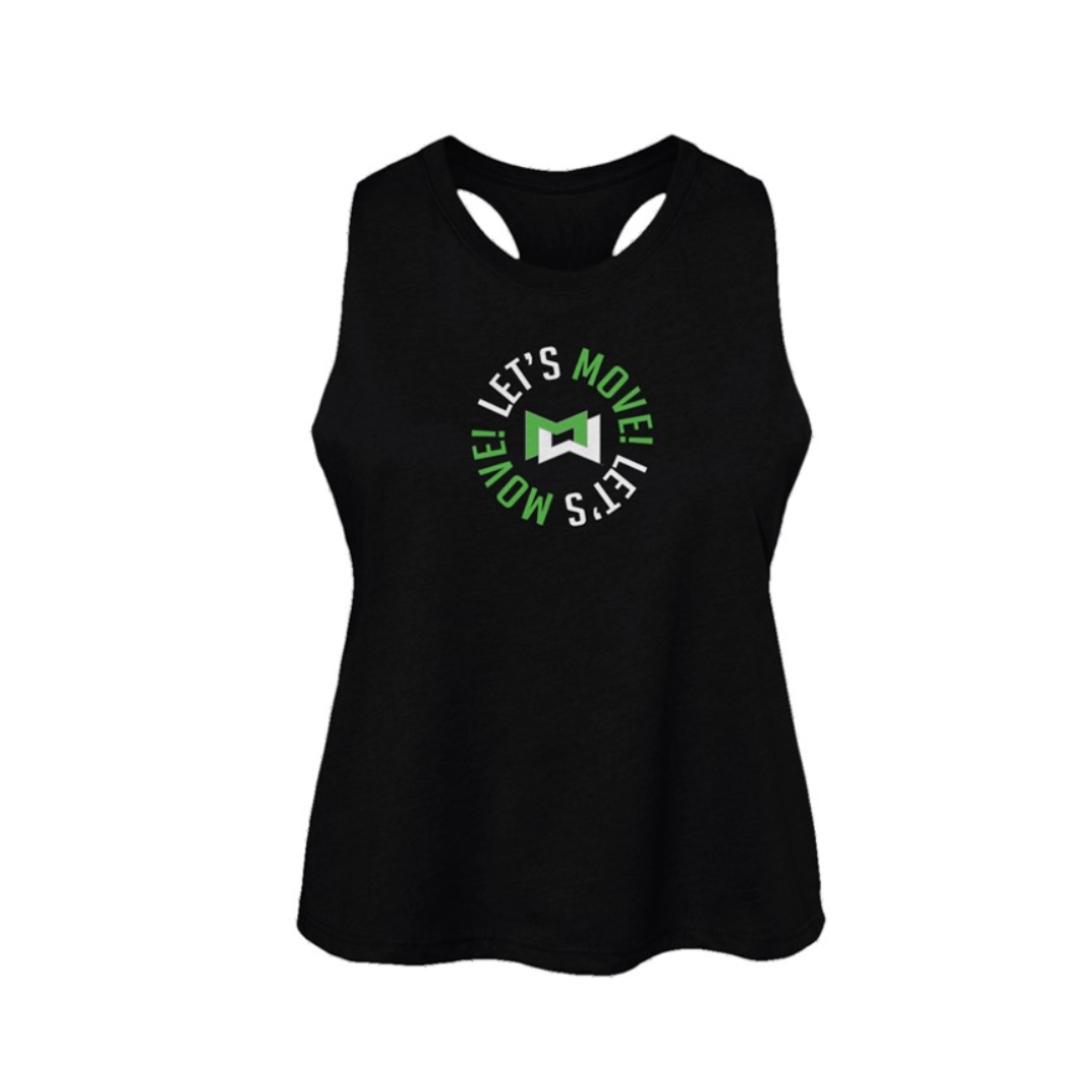 Centergy Let's Move Circle Logo Women's Racerback Cropped Tank