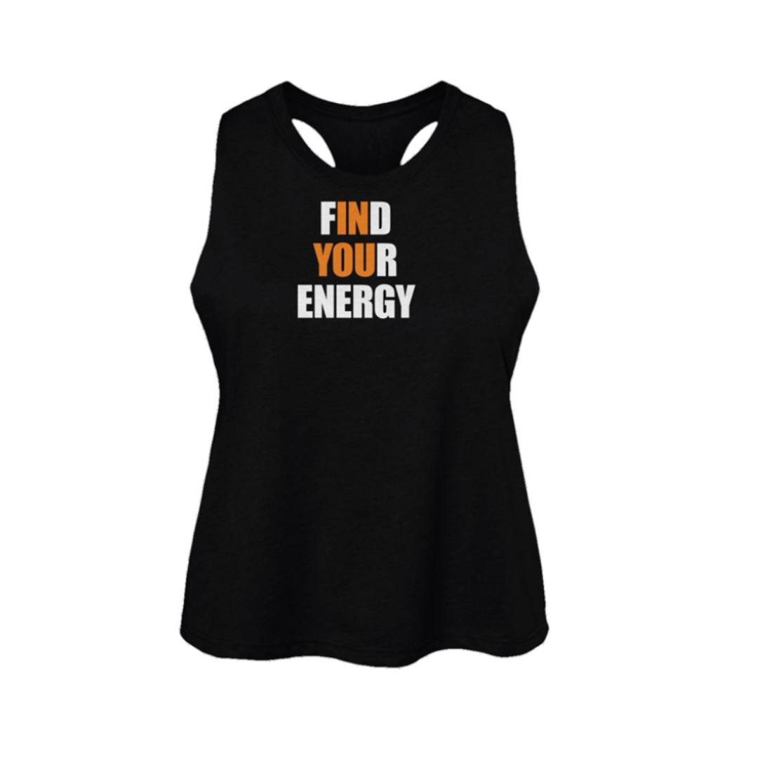 Find Your Energy Group Blast Womens Racerback Cropped Tank