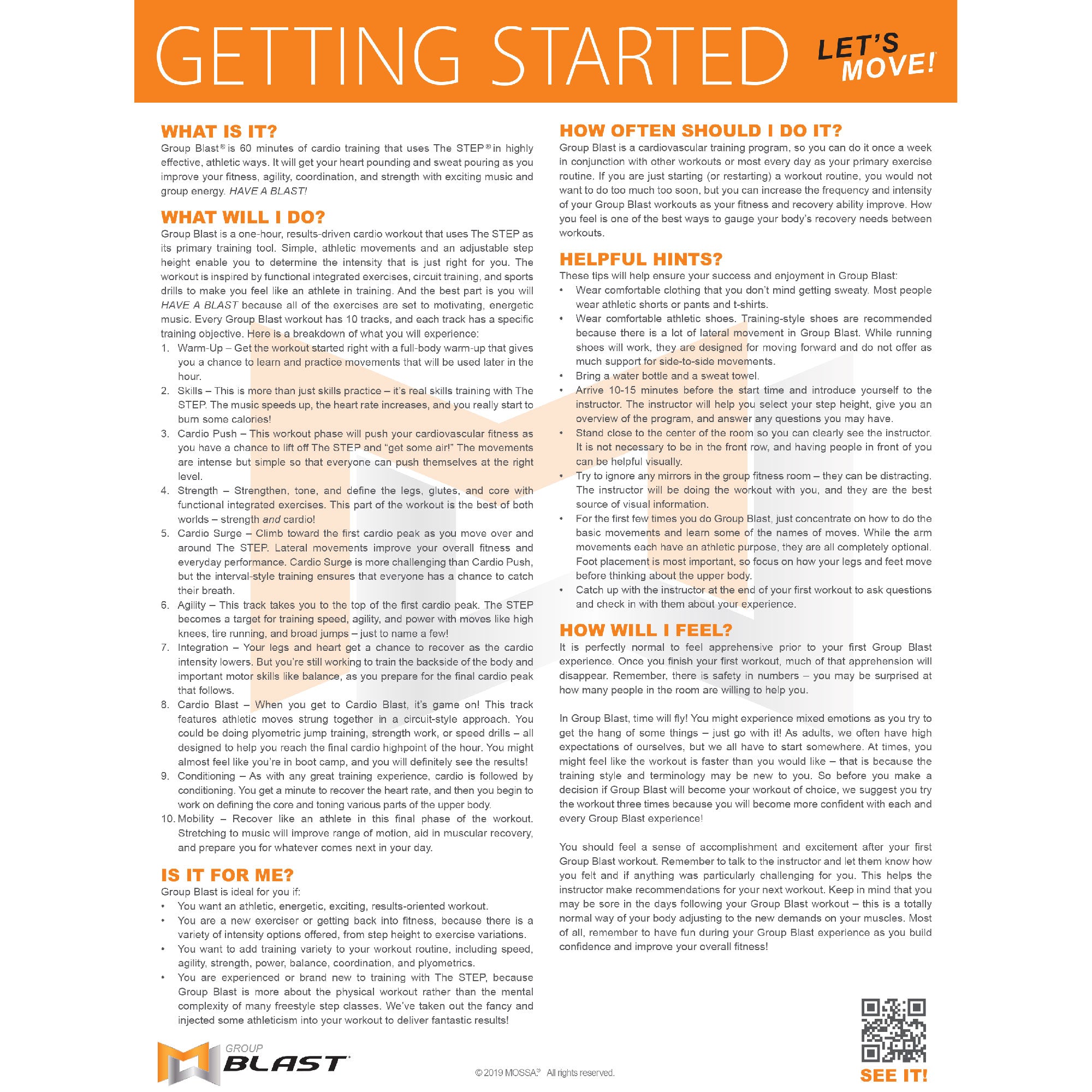 Group Blast Getting Started Sheets