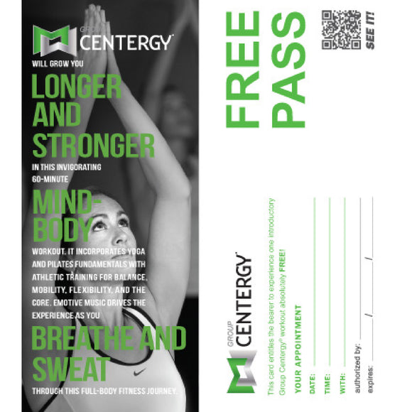 Group Centergy Free Pass Cards