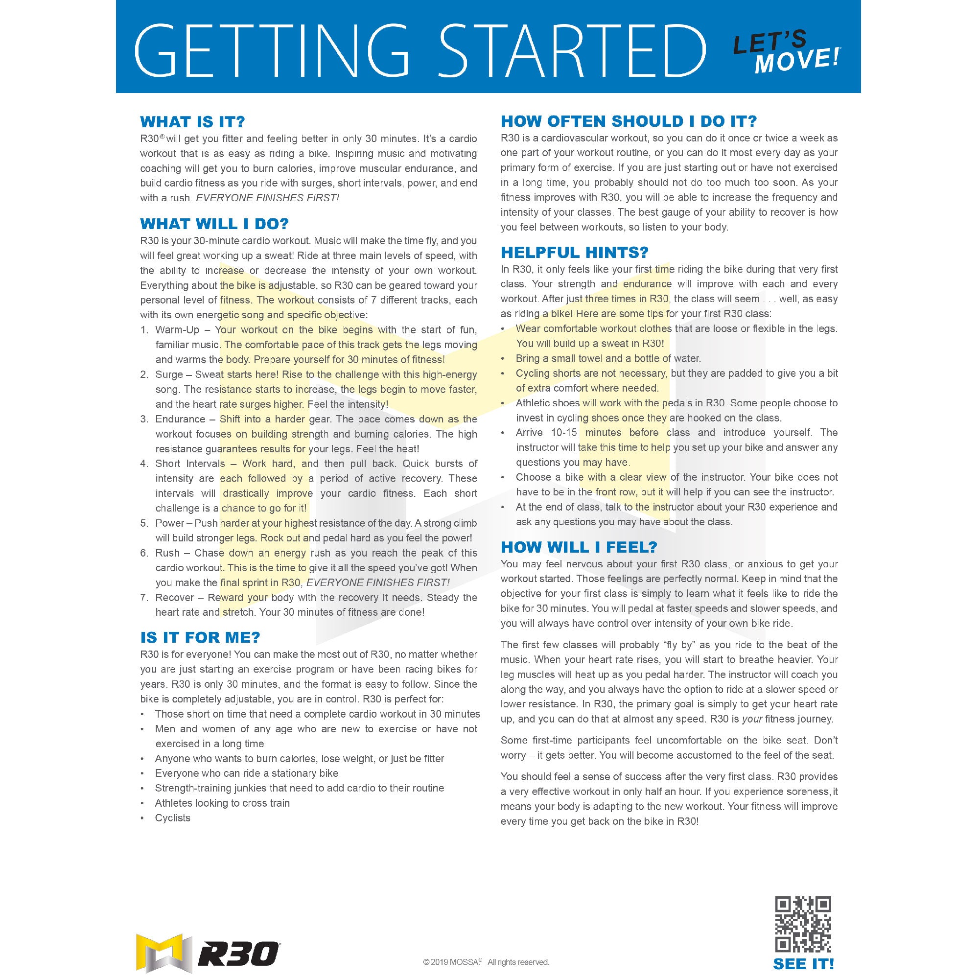 R30 Getting Started Sheets